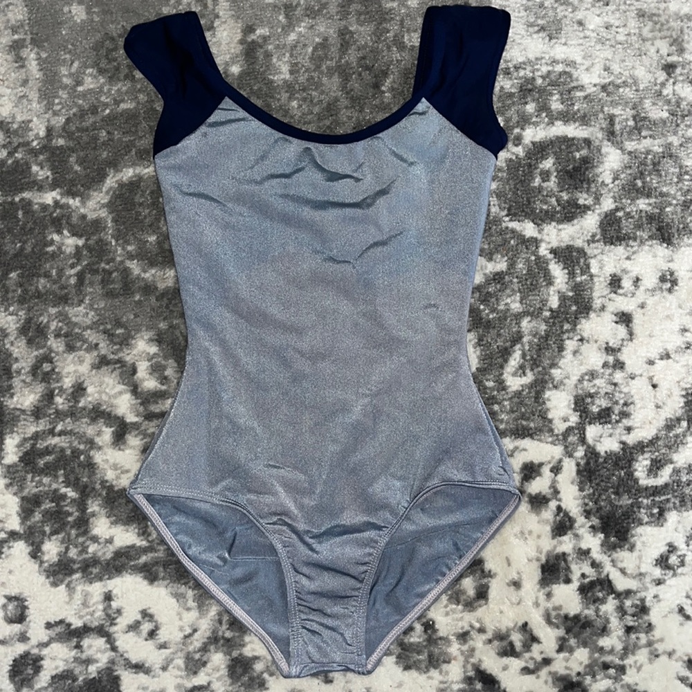 GRAY AND BLUE TIE DIE MARIIA LEOTARD